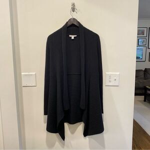 Autumn Cashmere waterfall Cardigan womans medium 100% cashmere black